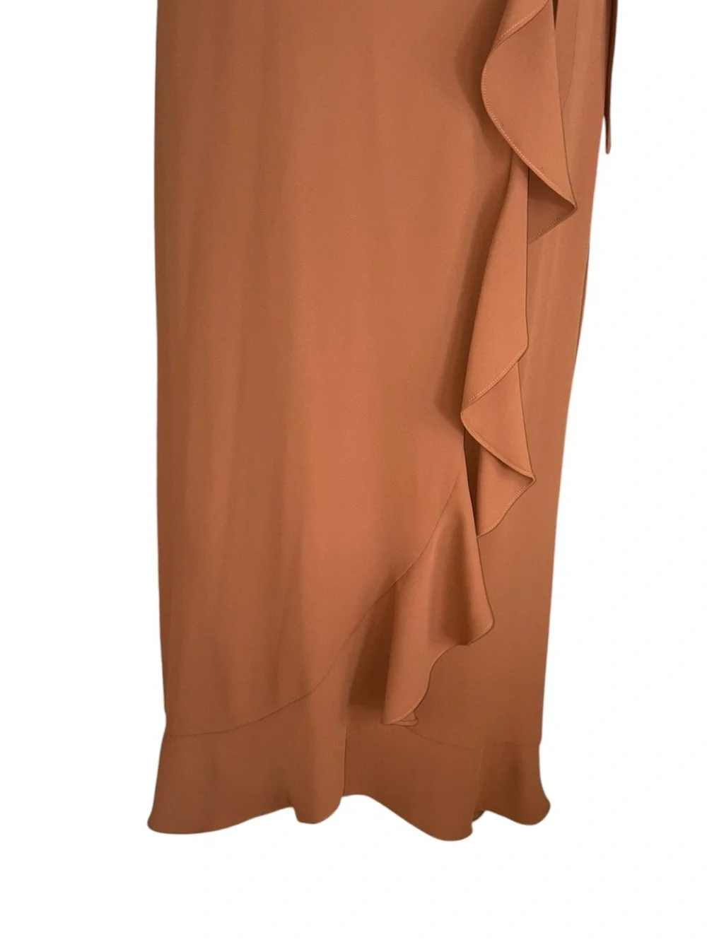 LN Amanda Uprichard Tessa Umber Brown Ruffle Wrap Midi Skirt - S